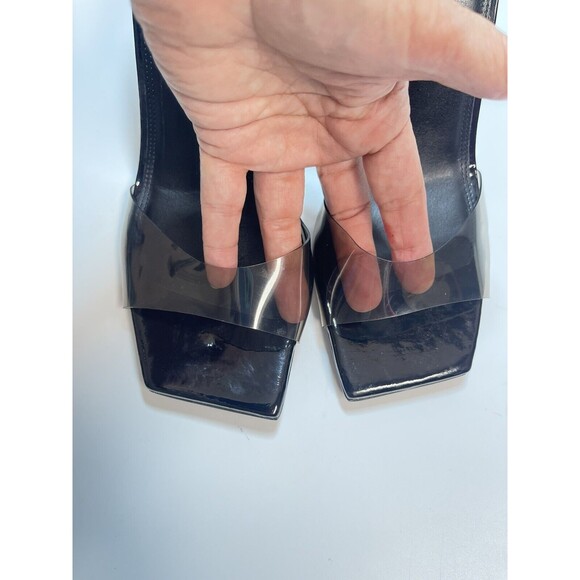 Black Suede Studio Slide Mule Heels In Black Sz 40=US 9 New - Picture 6 of 12